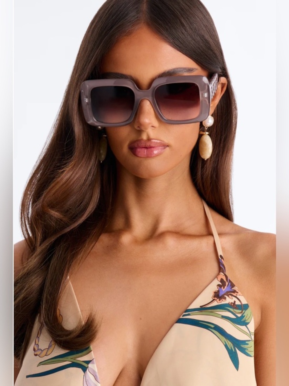 ✨Stylish Oversized Square Sunglasses - Taupe/brown